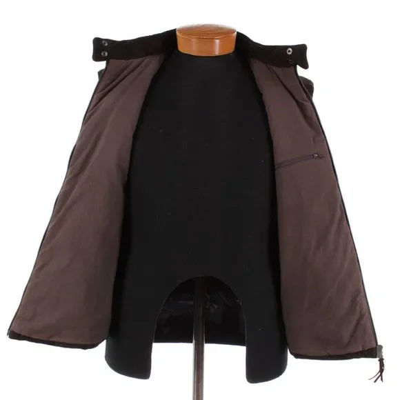 Hettabretz NWD Wool / Suede Leather Vest Size 48 (~ Medium US) In Brown & Blue